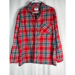 Goodfellow & Co. Mens Flannel Shirt‎ Button Up Plaid Red Green Size L
